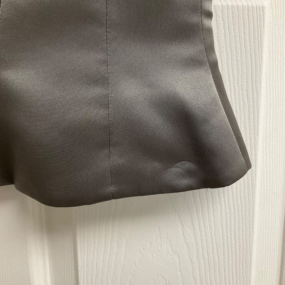 New Image Two-Piece Gray Corset Sweep Train Silk Womens Sz 10 Formal Dress Prom - Picture 12 of 16